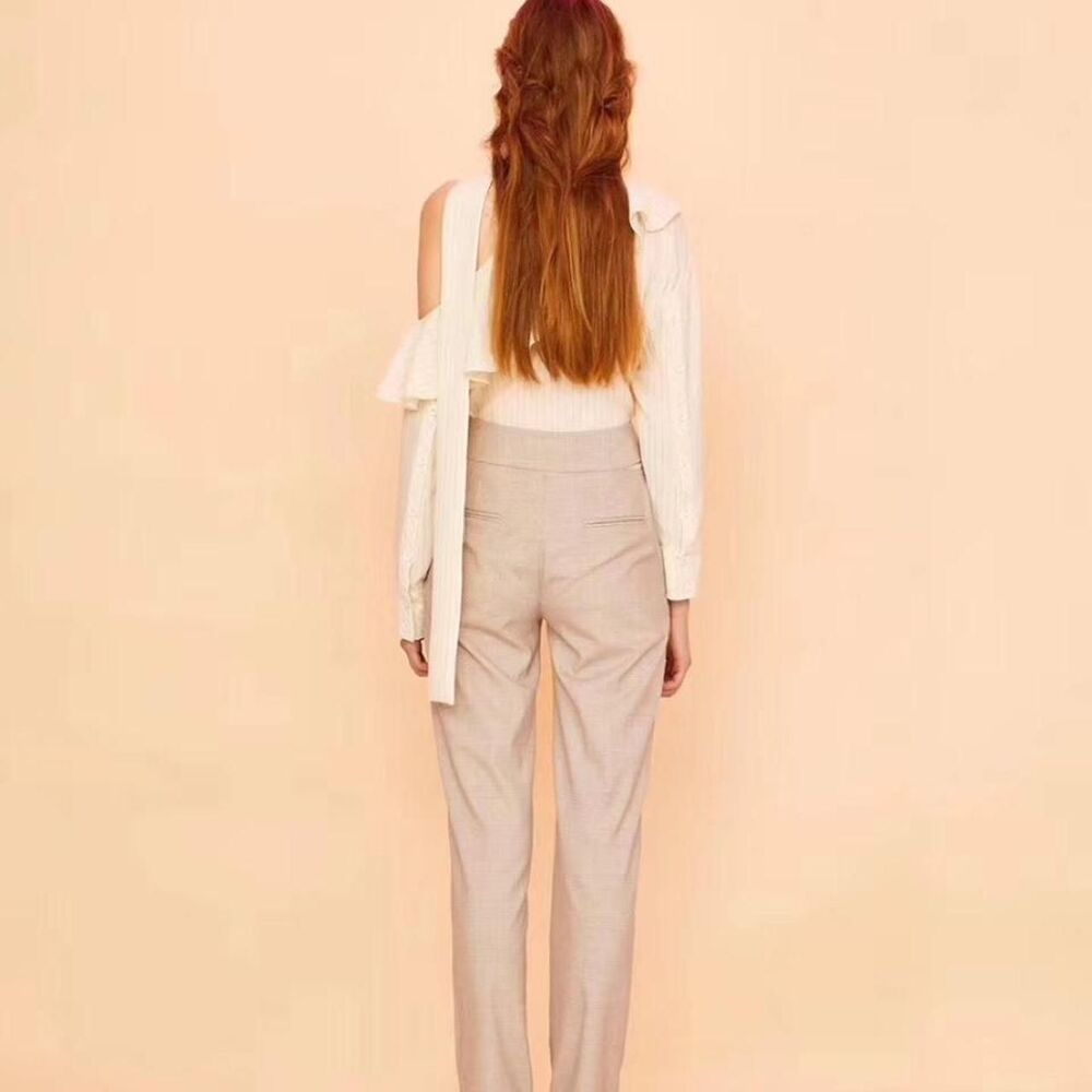 June eleven cream sexy trousers with button detail - Picture 3 of 4